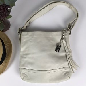 Coach white leather purse